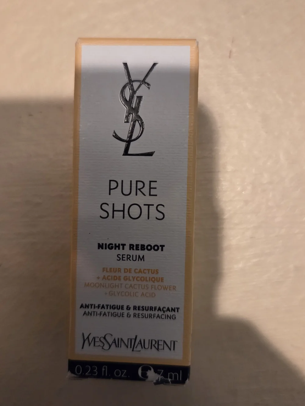 YSL Pure Shots Night Reboot Serum 7mL 0.23oz Travel Size New Authentic